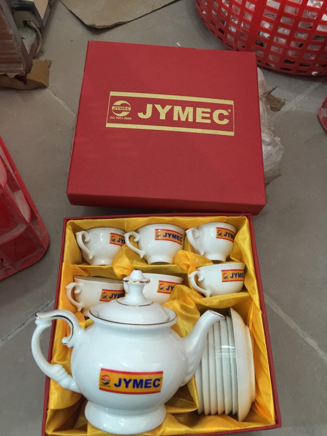 Bộ ấm trà in logo cty sơn jymec